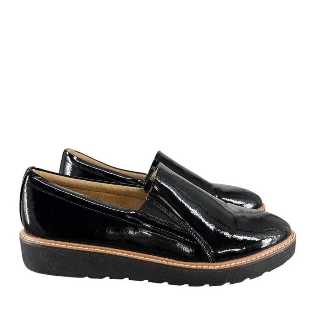 Naturalizer Effie Flatform Loafers 11 41 Faux Patent Leather Minimalist Preppy